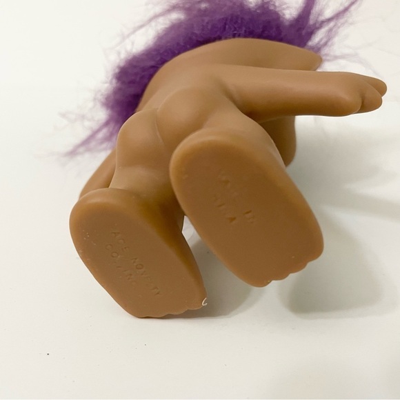 Vintage Ace Novelty Purple Jewel Pajamas Treasure Troll Doll - Picture 14 of 16